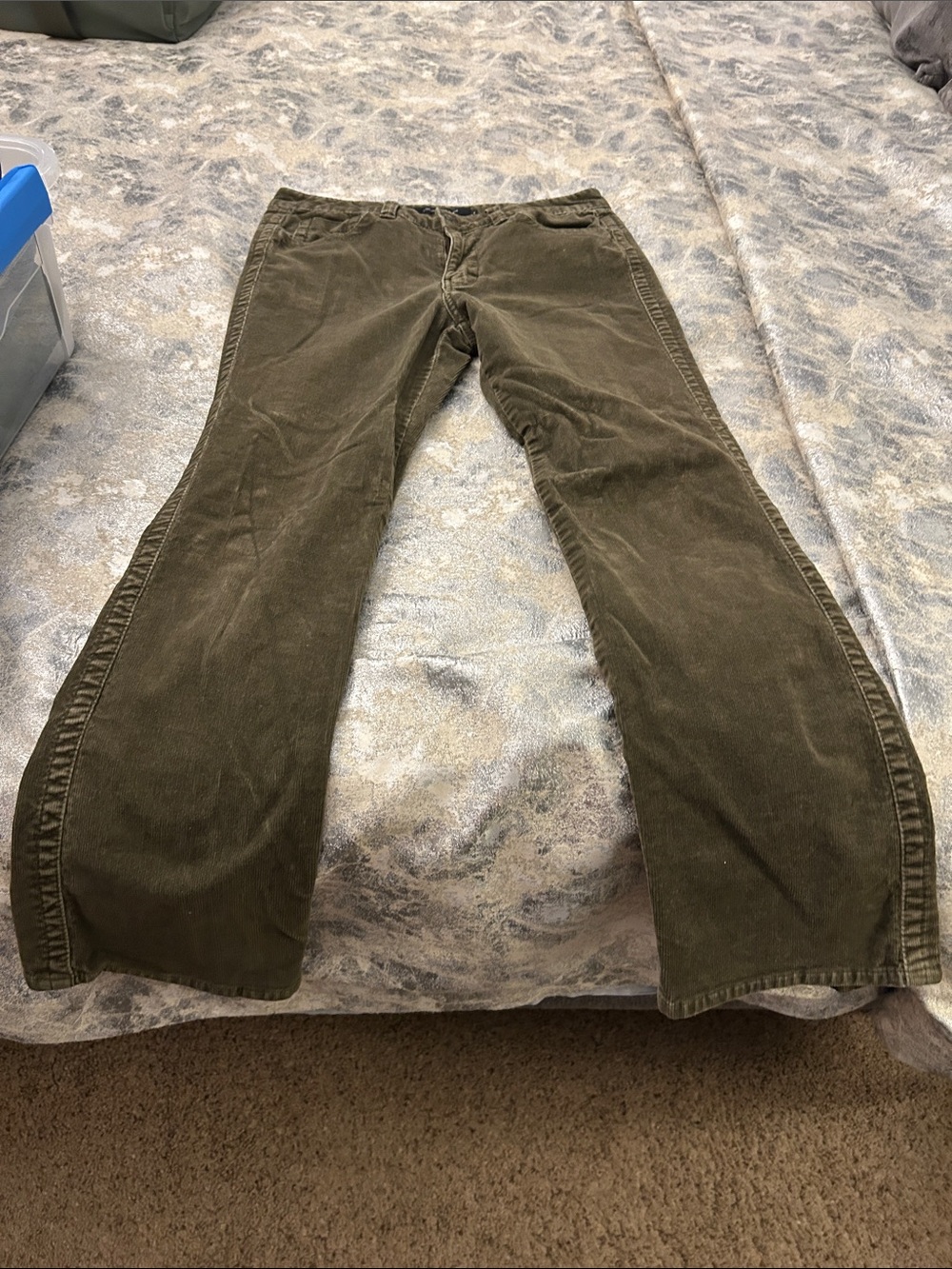 Calvin Klein Jeans Olive Corduroy Wide-Leg Pants